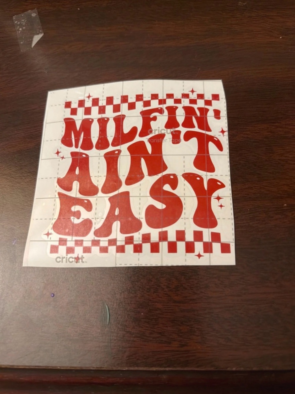 Cricut Red Retro 'Milfin Ain't Easy' decal